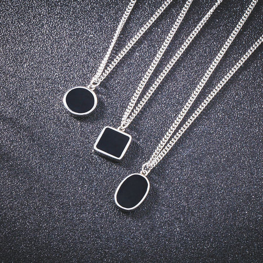 Hip Hop Men And Women Square And Round Necklace